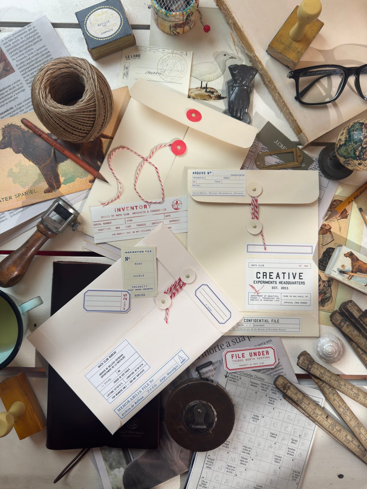 A vintage inspiration-archive mood board example with ephemera